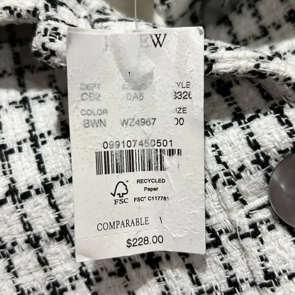 J. Crew Factory Tweed collared lady jacket Black and White NWT - Picture 8 of 13